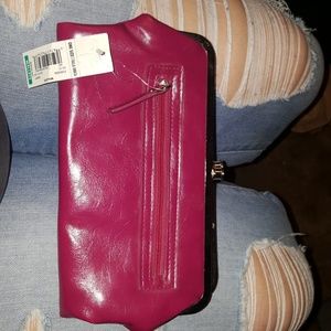 A leather purple wallet